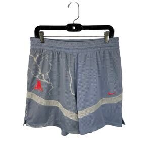 Nike Ja Icon Dri-Fit Basketball Shorts Blue Lightning Print Size Large